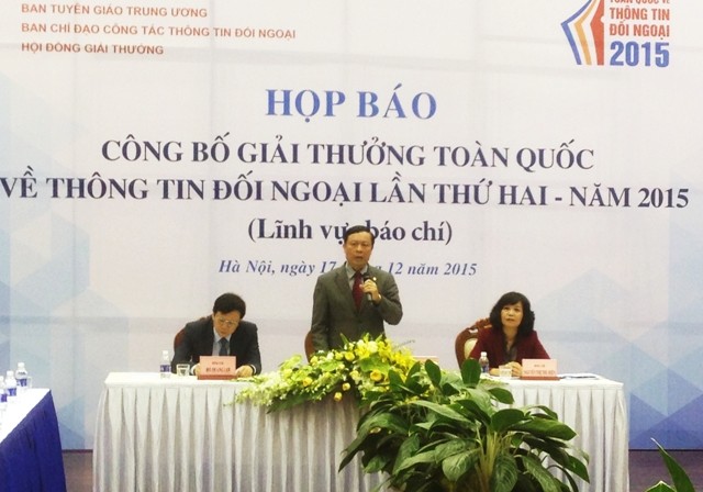 Khởi động Giải thưởng toàn quốc về thông tin đối ngoại lần thứ hai năm 2015 - ảnh 1